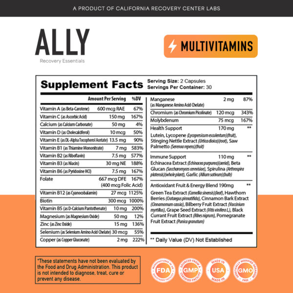 Multivitamins Supplement Facts