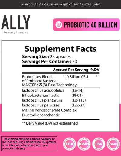 ALLY Probiotic Supplement Facts