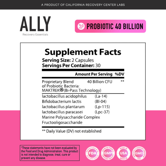 ALLY Probiotic Supplement Facts